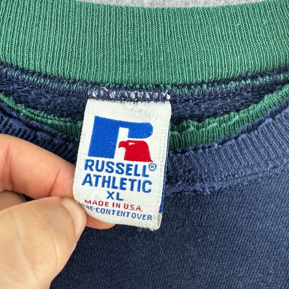 Vintage Russell Athletic Sweatshirt Mens XL Color Block Crewneck 90s USA Made - Picture 3 of 16
